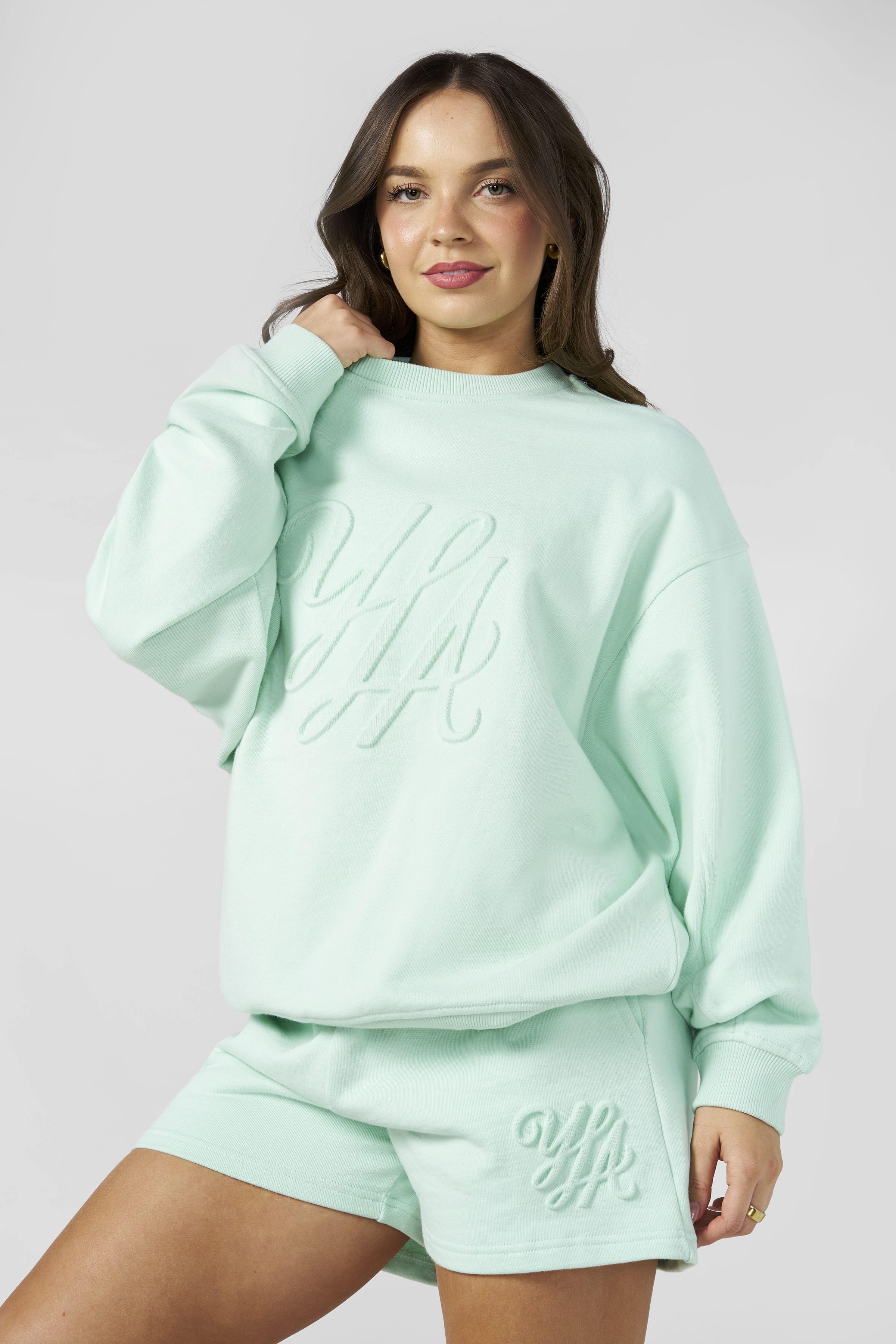 W5129 - Emblem Embossed Crewneck