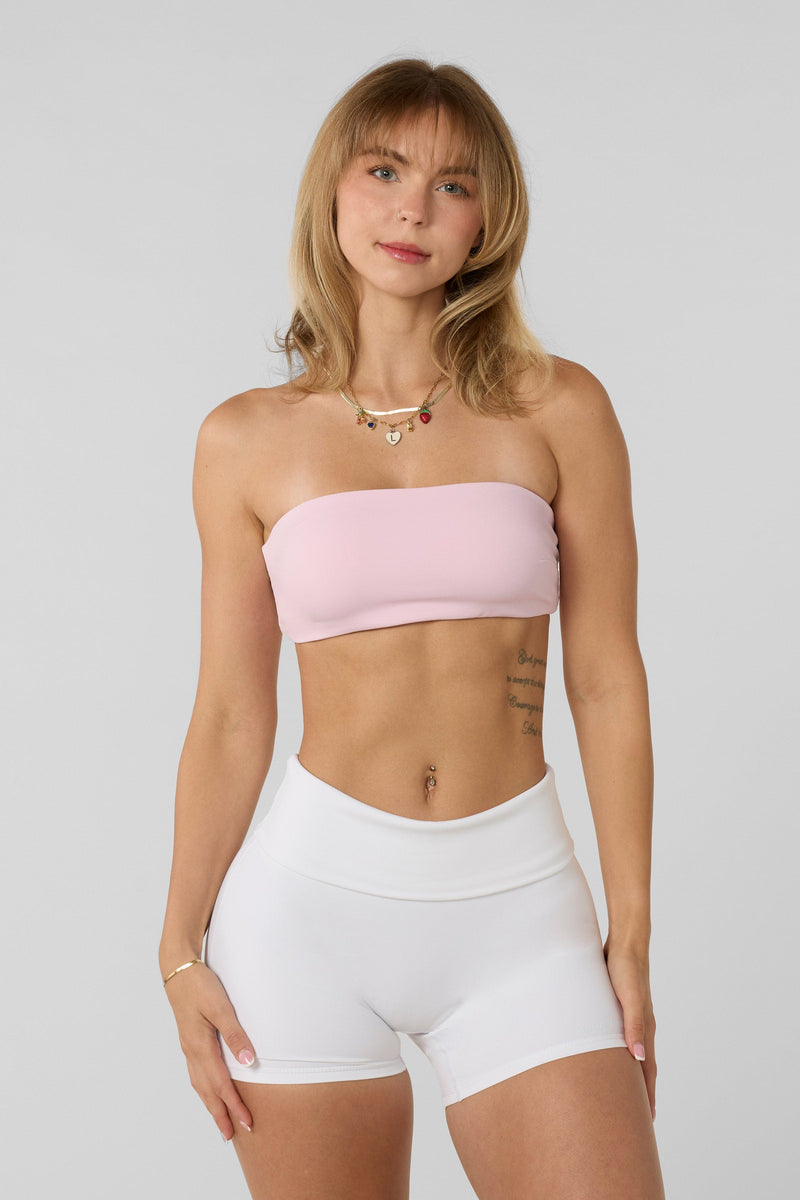 W364 Flashback Bandeau for women with removable padding, and a narrow back for minimal coverage in color Light Pink.