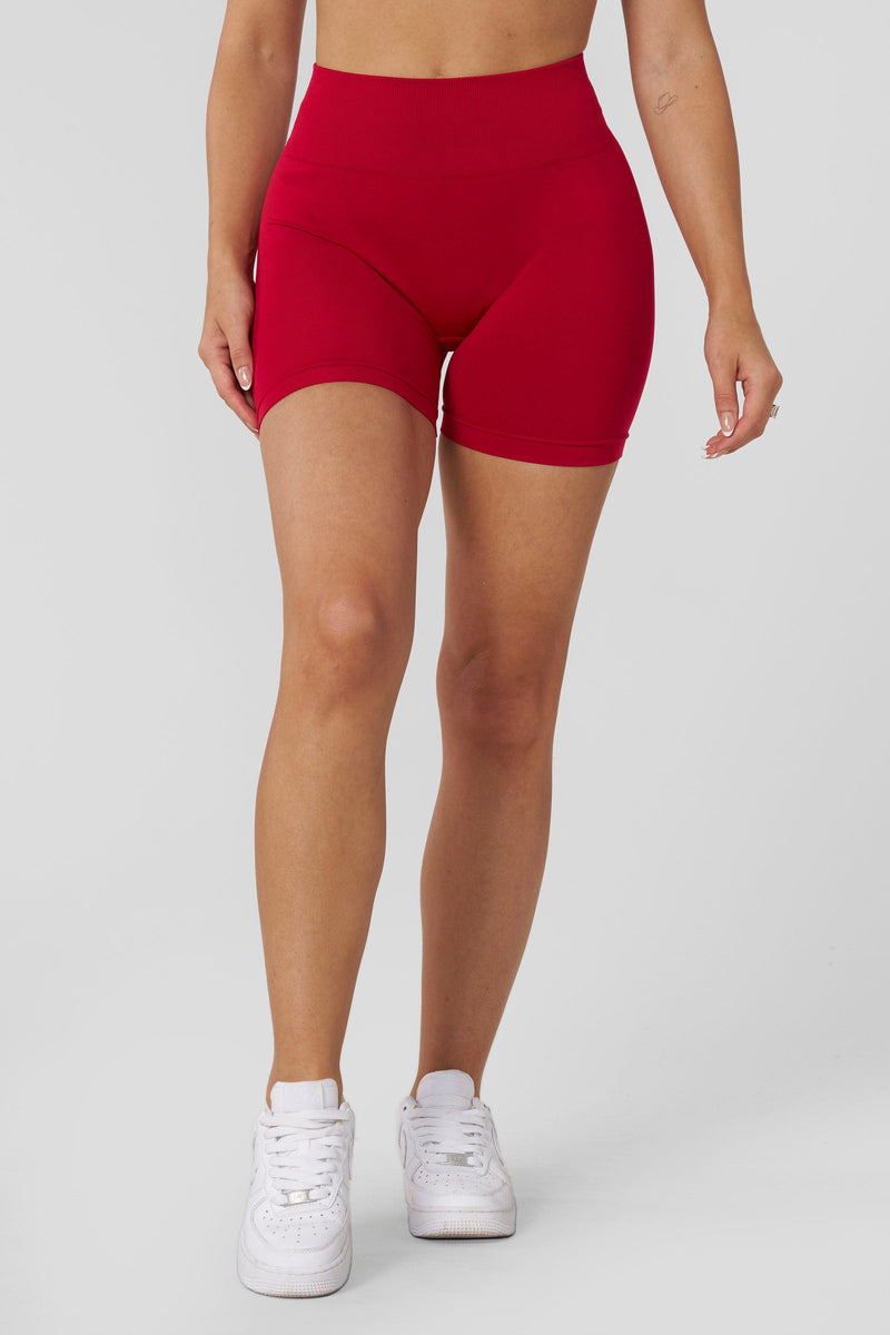 W164 (New Colors) - Core Luxe Seamless Short for woman with color Red.