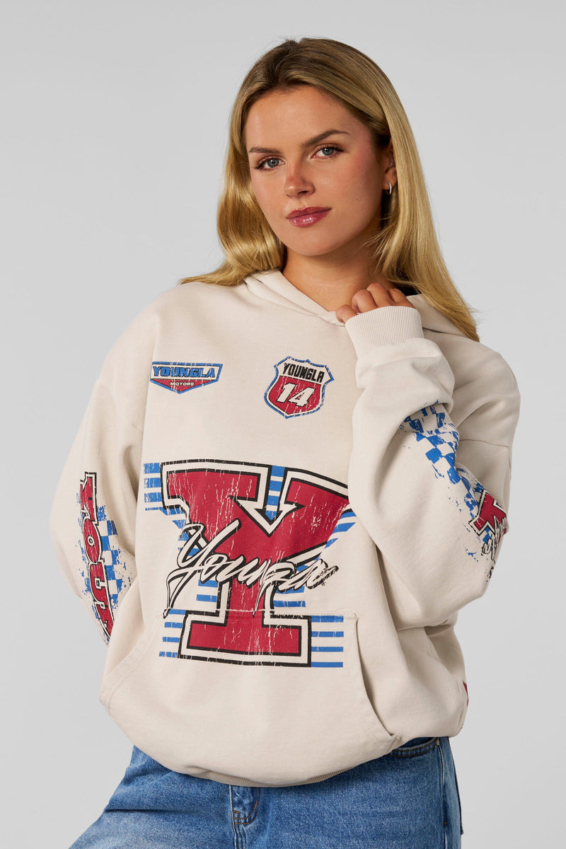 W5193- Drift Hoodie for women this oversized hoodie brings serious edge in color Cream.