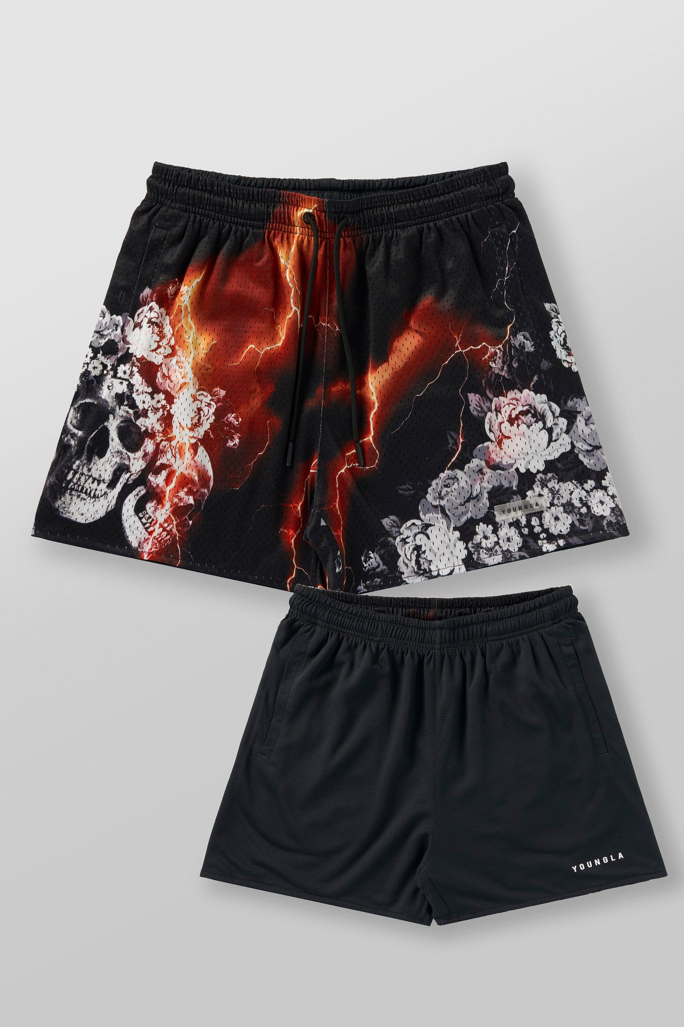 1111 - Skulls & Roses Reversible Shorts