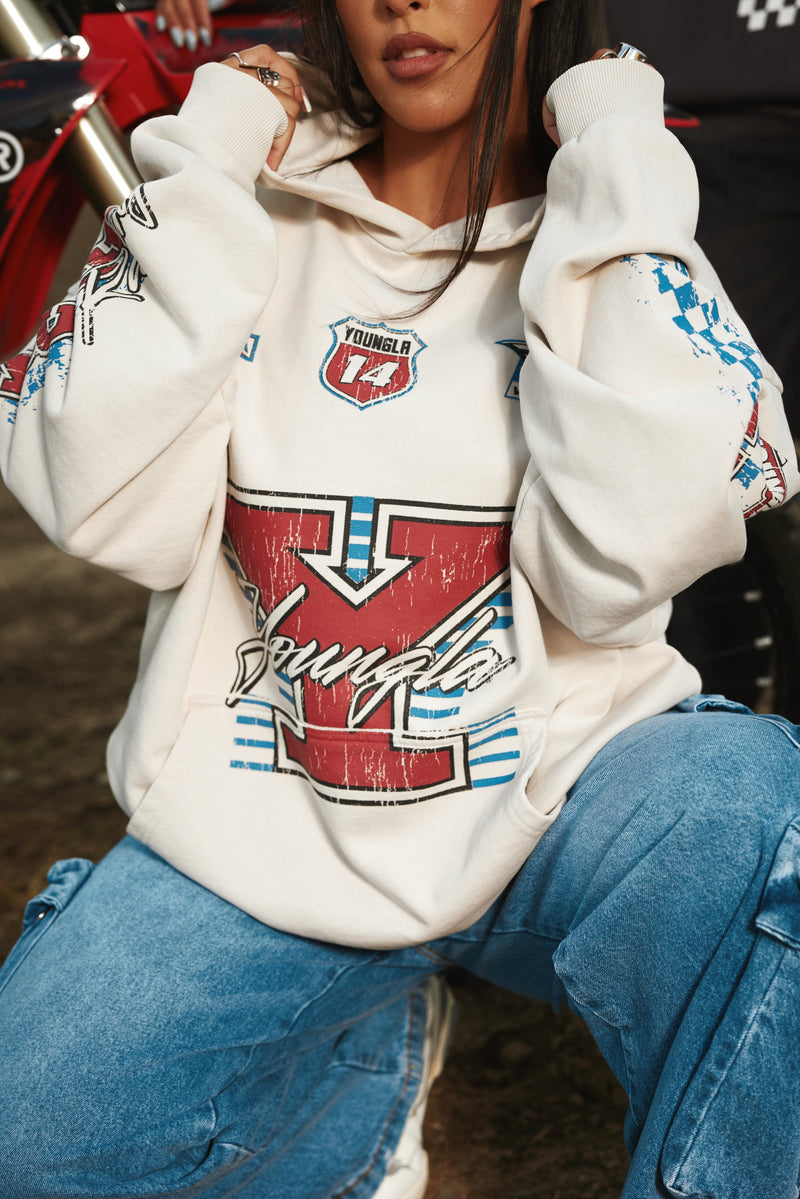 W5193- Drift Hoodie for women this oversized hoodie brings serious edge in color Cream.