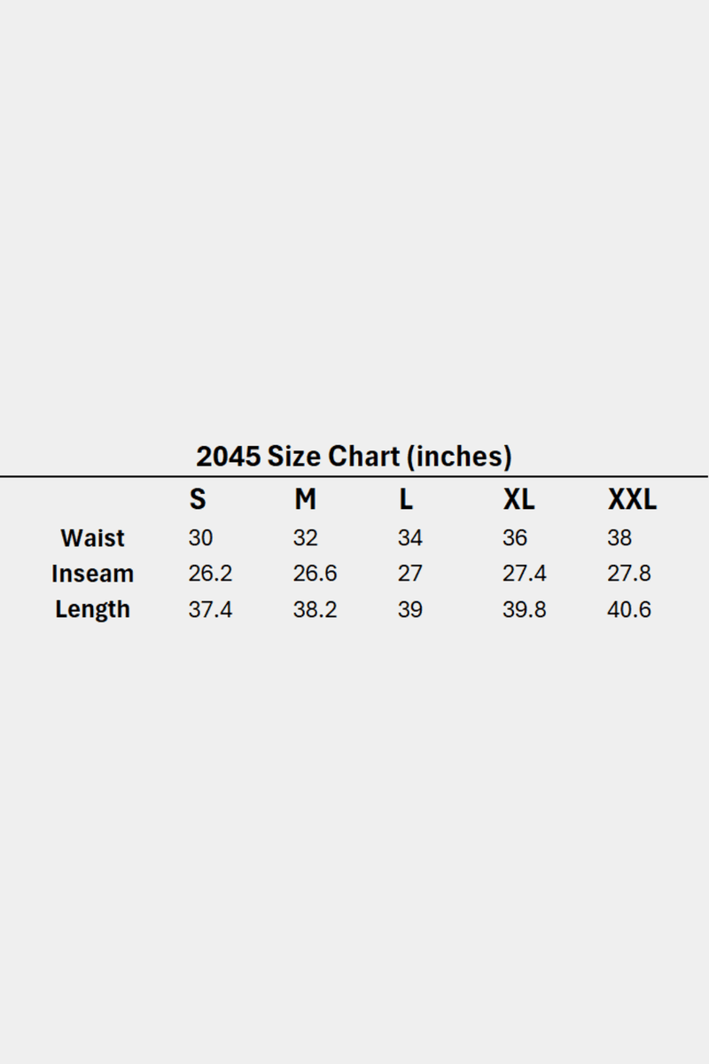 2045 - Ultimate Workout Joggers for mens with loose fits and Lightweight and breathable fabric-size chart