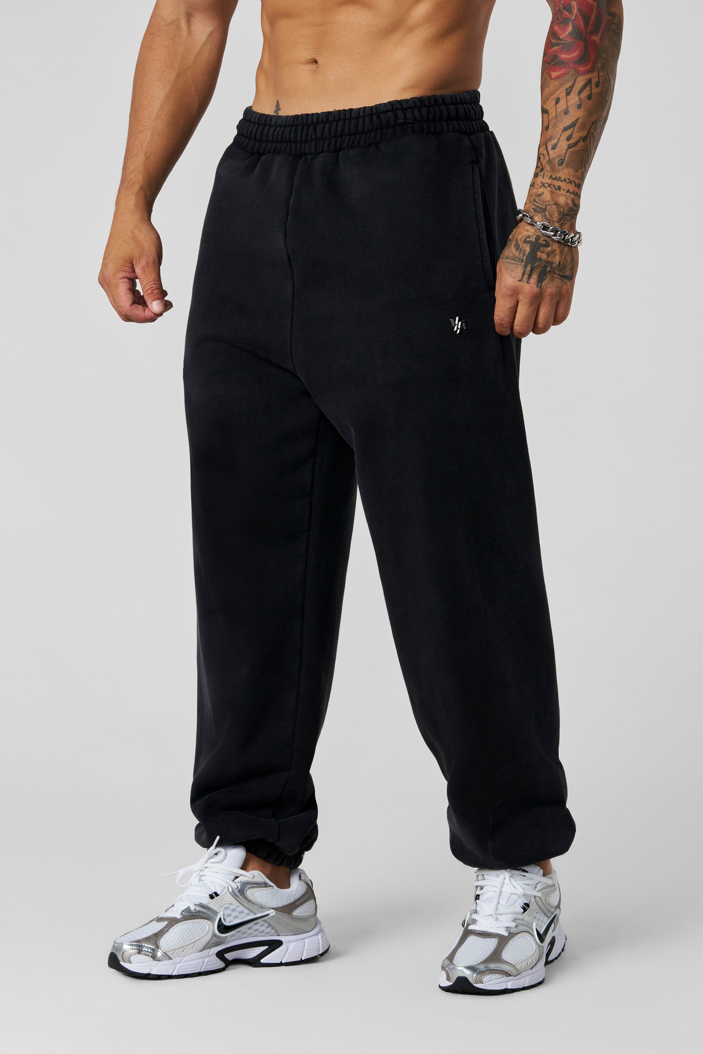 2069 - Elevated Essentials - Baggy Joggers for Men's - styling with hoodies, crews, or tees in Black Wash