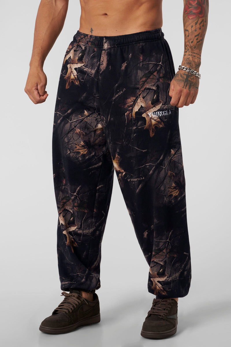 2063 - Tree Camo Collection - Men's Baggy Joggers- Ideal for layering or everyday wear in Black
