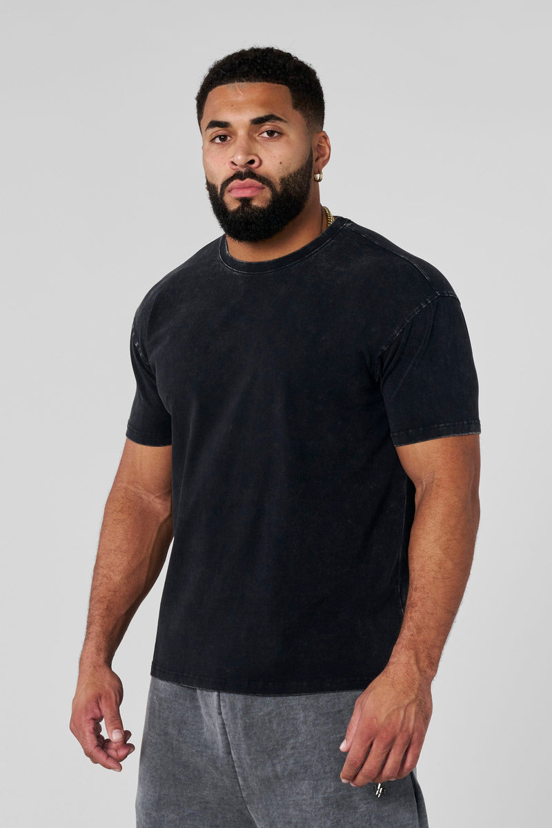 4148 - Elevated Essentials - Fitted Tee for Men's - Breathable and versatile, sharp, fitted cut in Black Wash