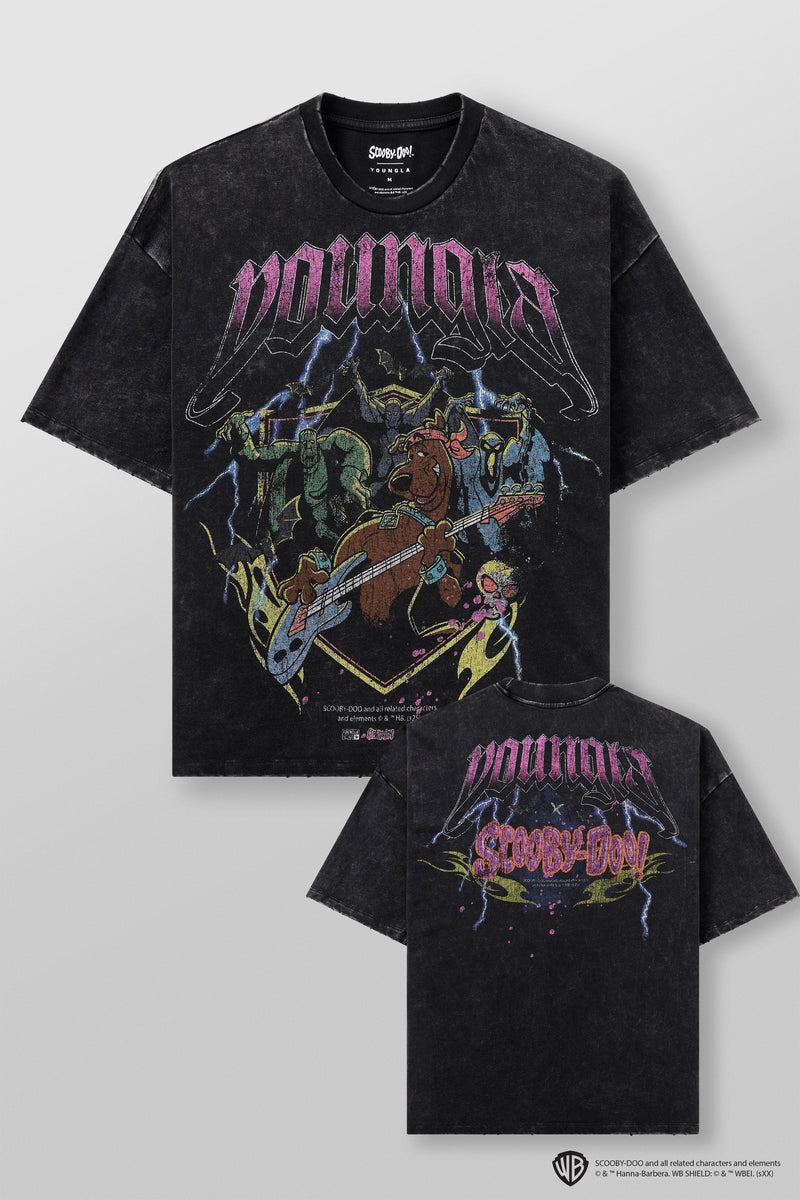 4252 - Scooby-Doo Tees for mens in 100% Cotton featuring Scooby with oversized graphics in colour Electric Scare