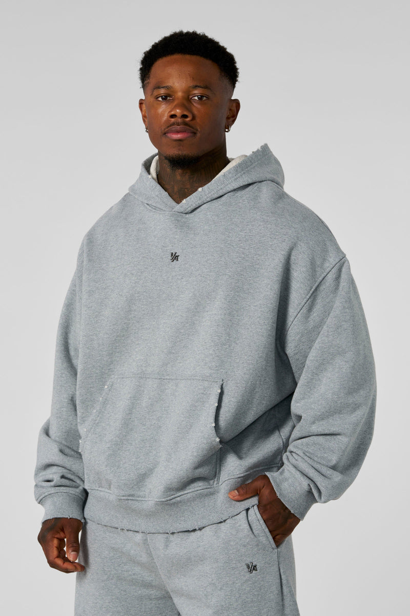 5096 - Elevated Essentials - Pullover Hoodies for Men's - 100% Cotton, spacious fit, adjustable hood in Heather Grey