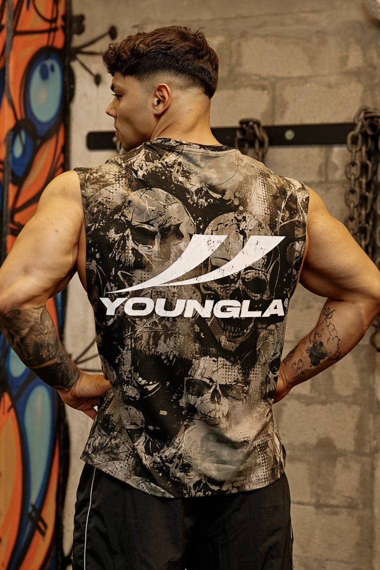 3065 - RunTech Camo Tanks for Men's - performance and everyday comfort, perfect for layering or wearing in Skull Camo