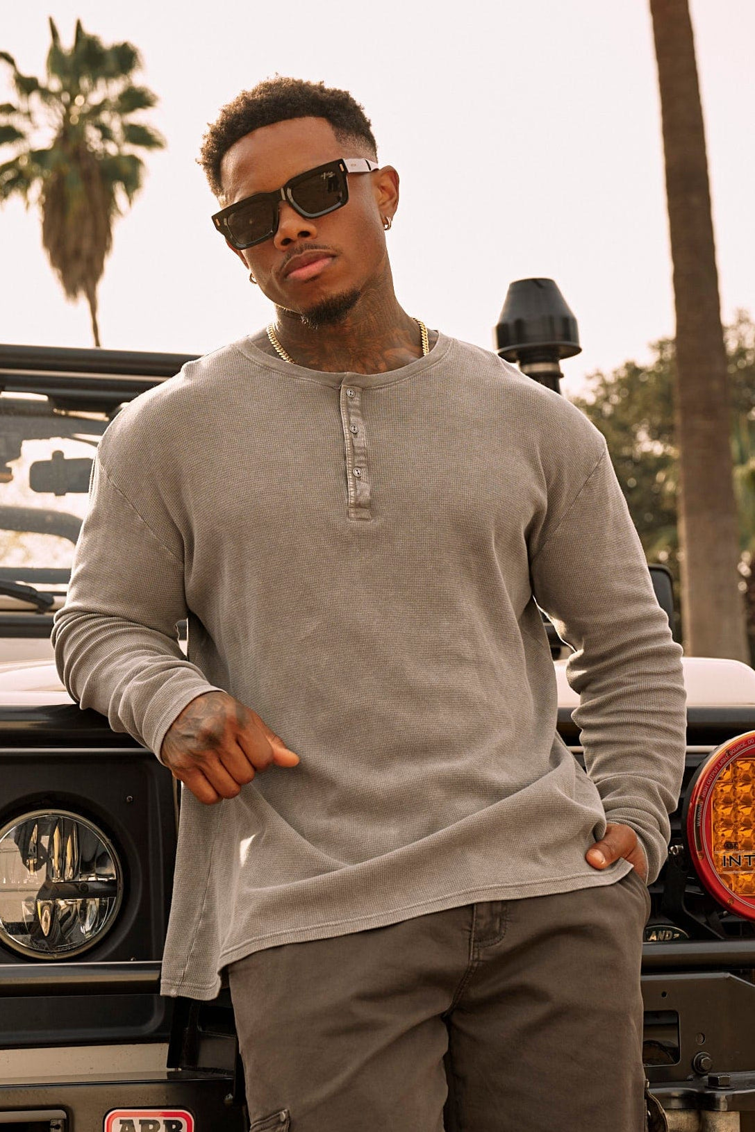 8034 - Henley Thermal Longsleeves