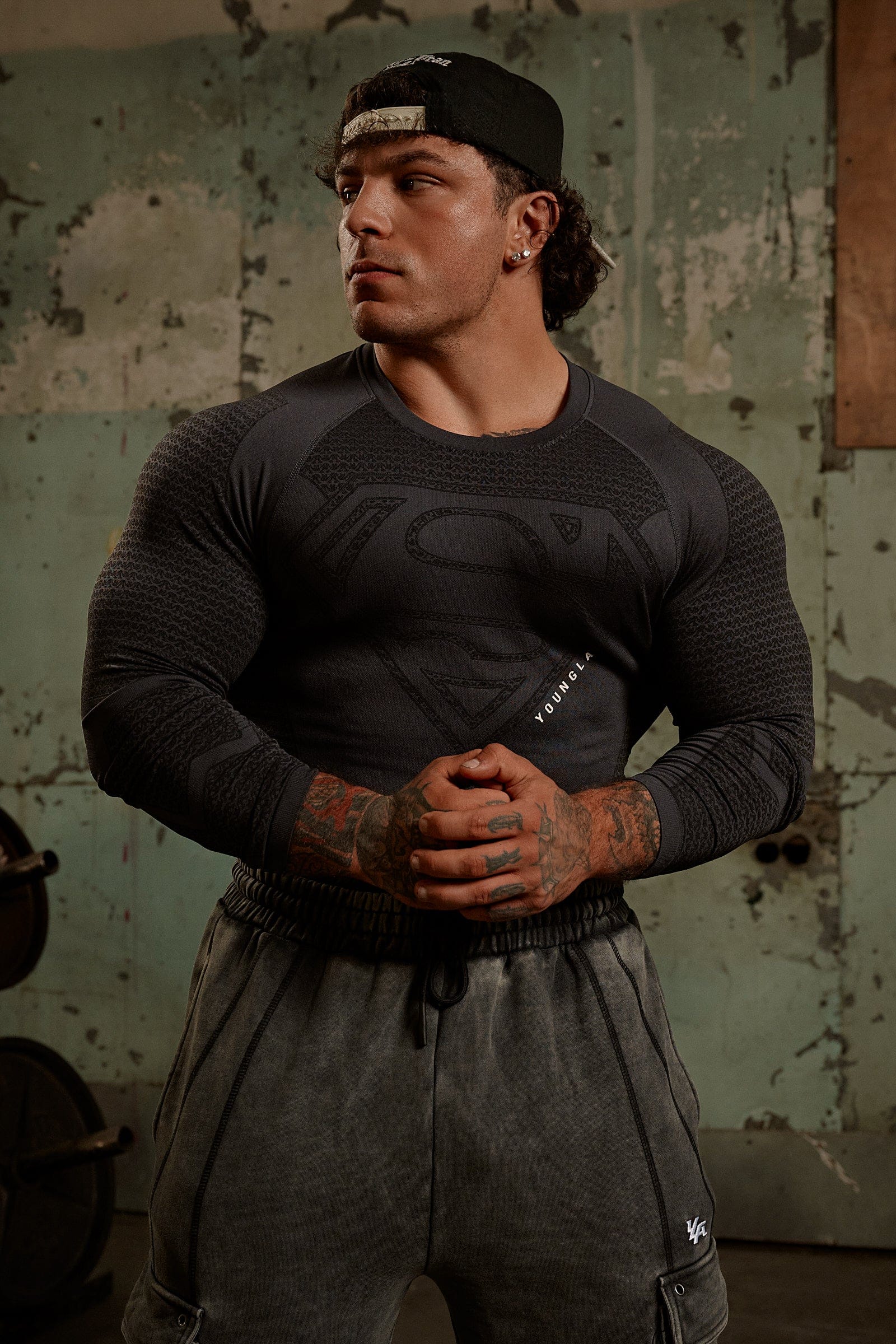 T-shirt De Compression Noir Young LA X Superman - Taille M - Neuf Avec étiquettes
