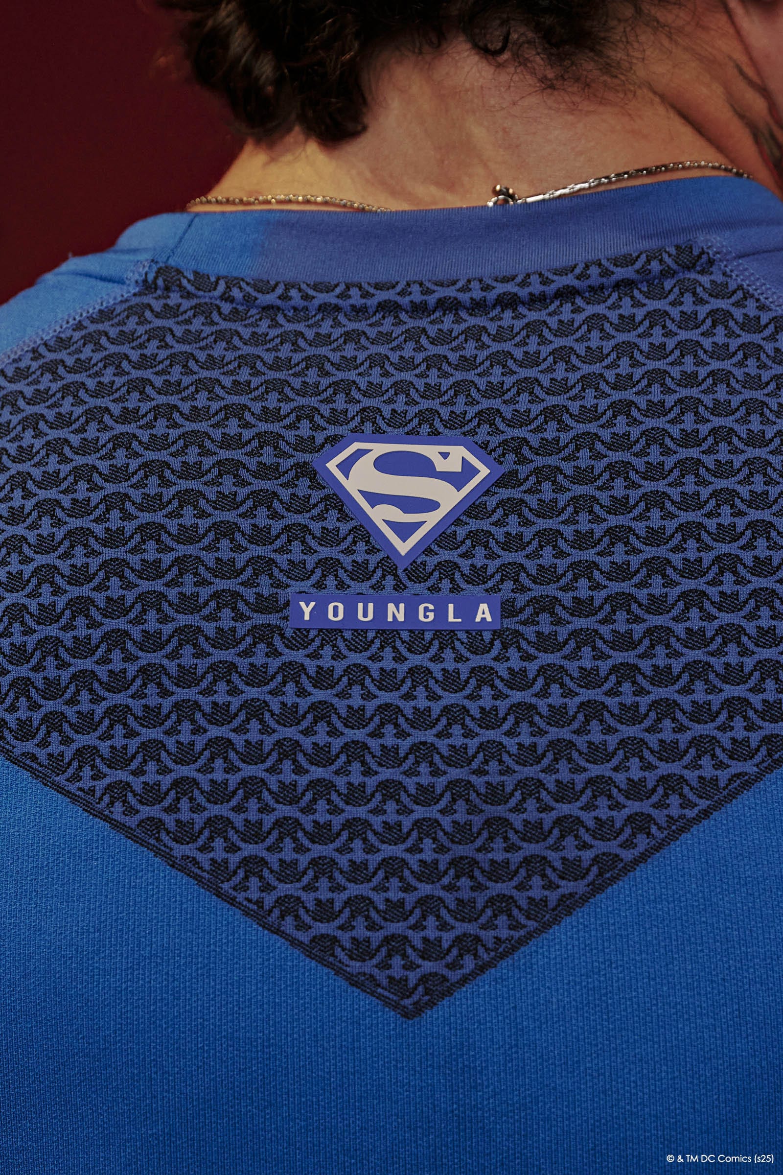 4117 - Superman Compression Tees - Sculpted fit, premium patterns, and detailed paneling, designed for performance and superhero-inspired style in Blue.