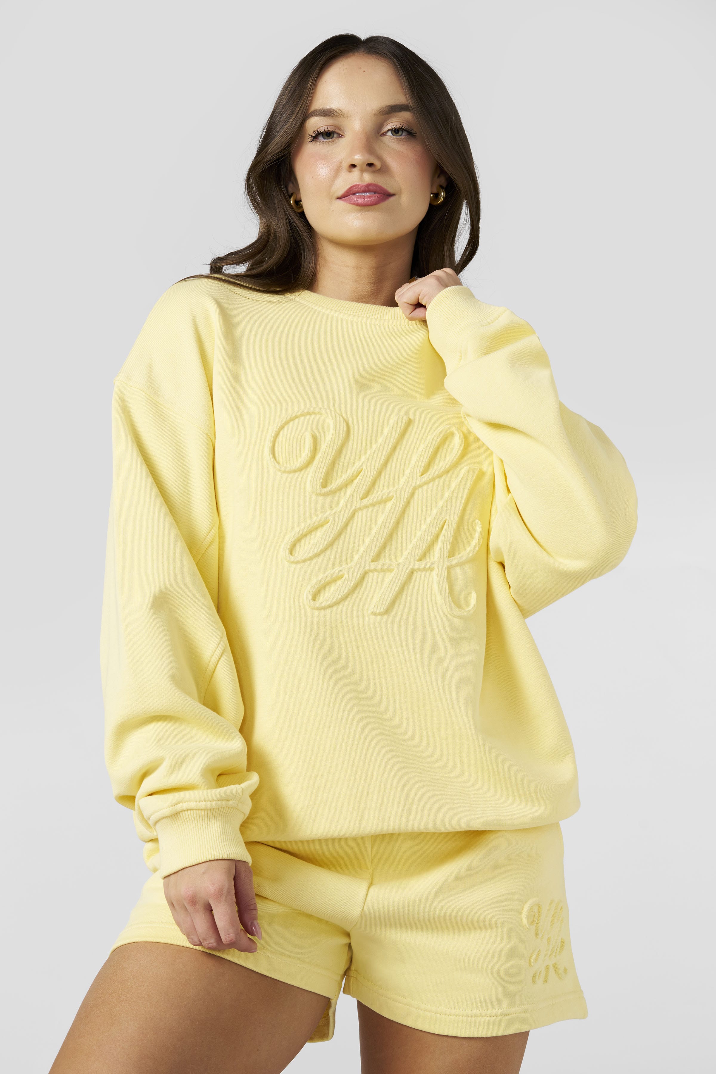 W5129 - Emblem Embossed Crewneck