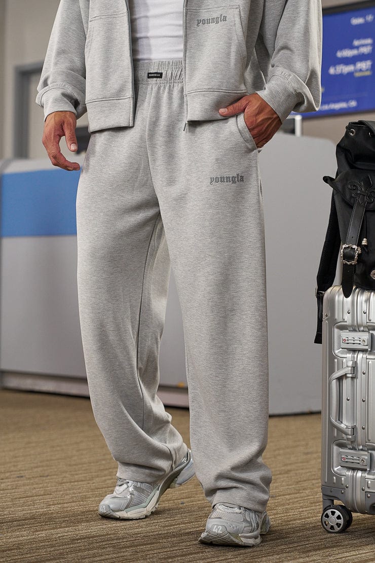  2141 - Soft AF No Cuff Sweats-Mens Straight-leg Joggers sacrifices ease of movement in colour Heather Grey