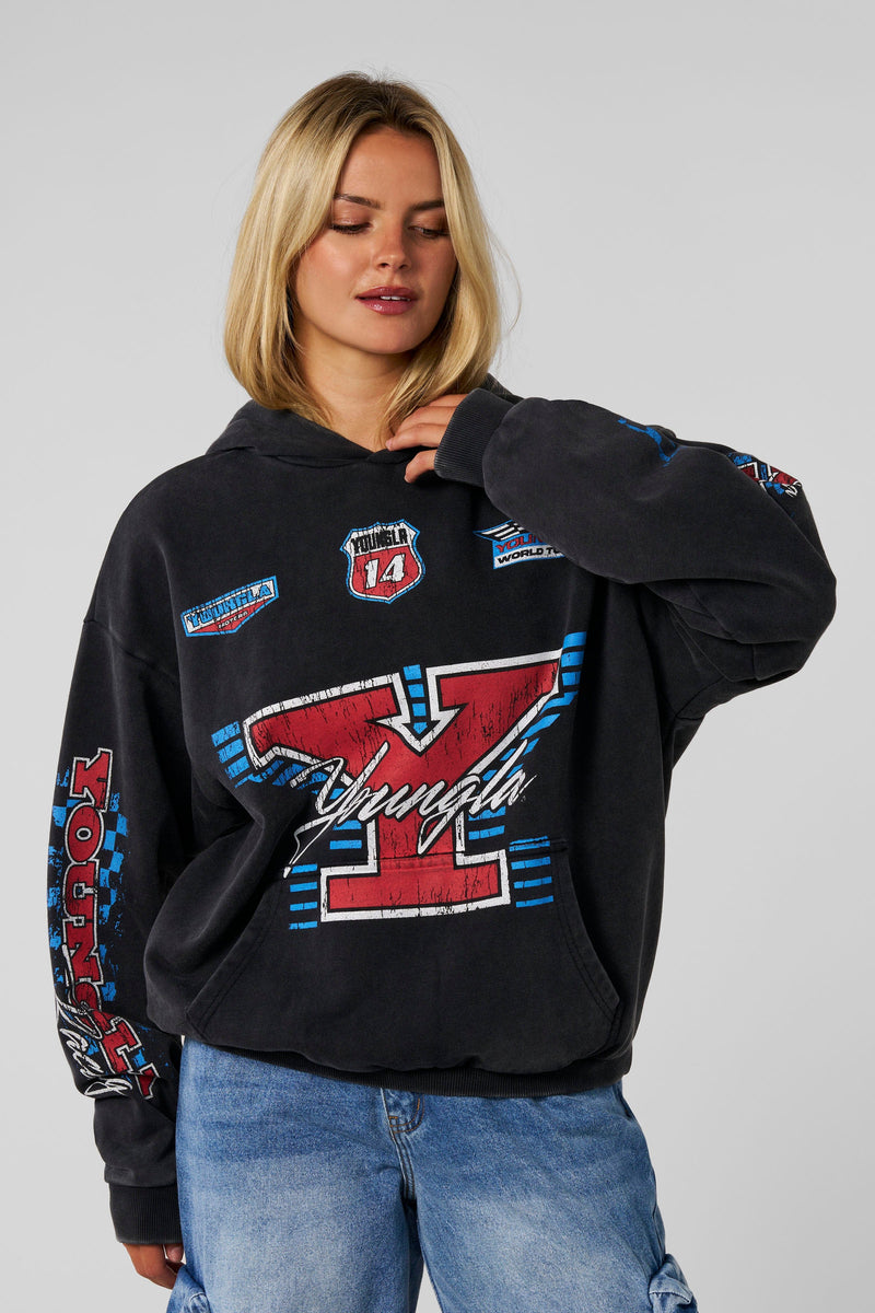 W5193- Drift Hoodie for women  this oversized hoodie brings serious edge in color Black.