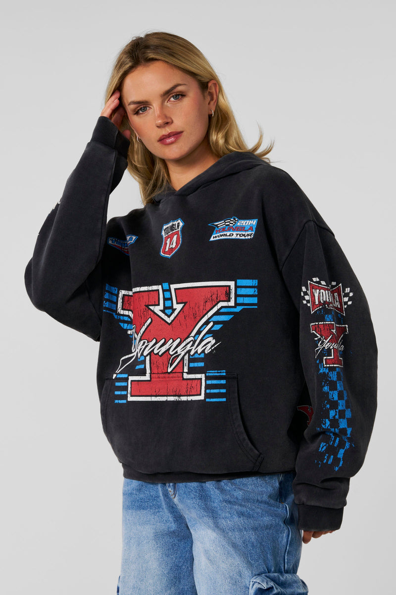 W5193- Drift Hoodie for women  this oversized hoodie brings serious edge in color Black.