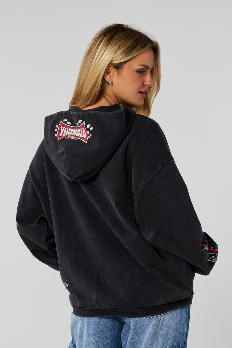 W5193- Drift Hoodie for women  this oversized hoodie brings serious edge in color Black.