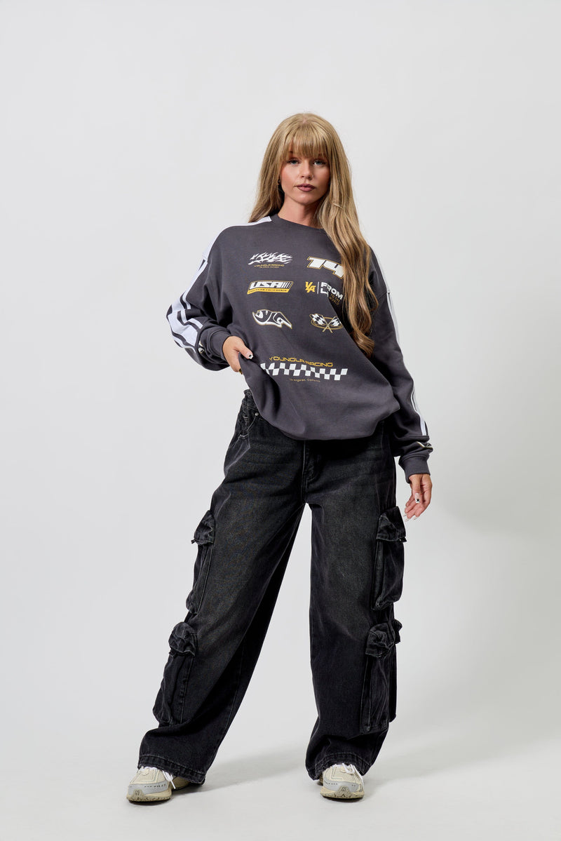 W4230 - Drift Jersey for women for transitional weather and bold, everyday style in color Charcoal.