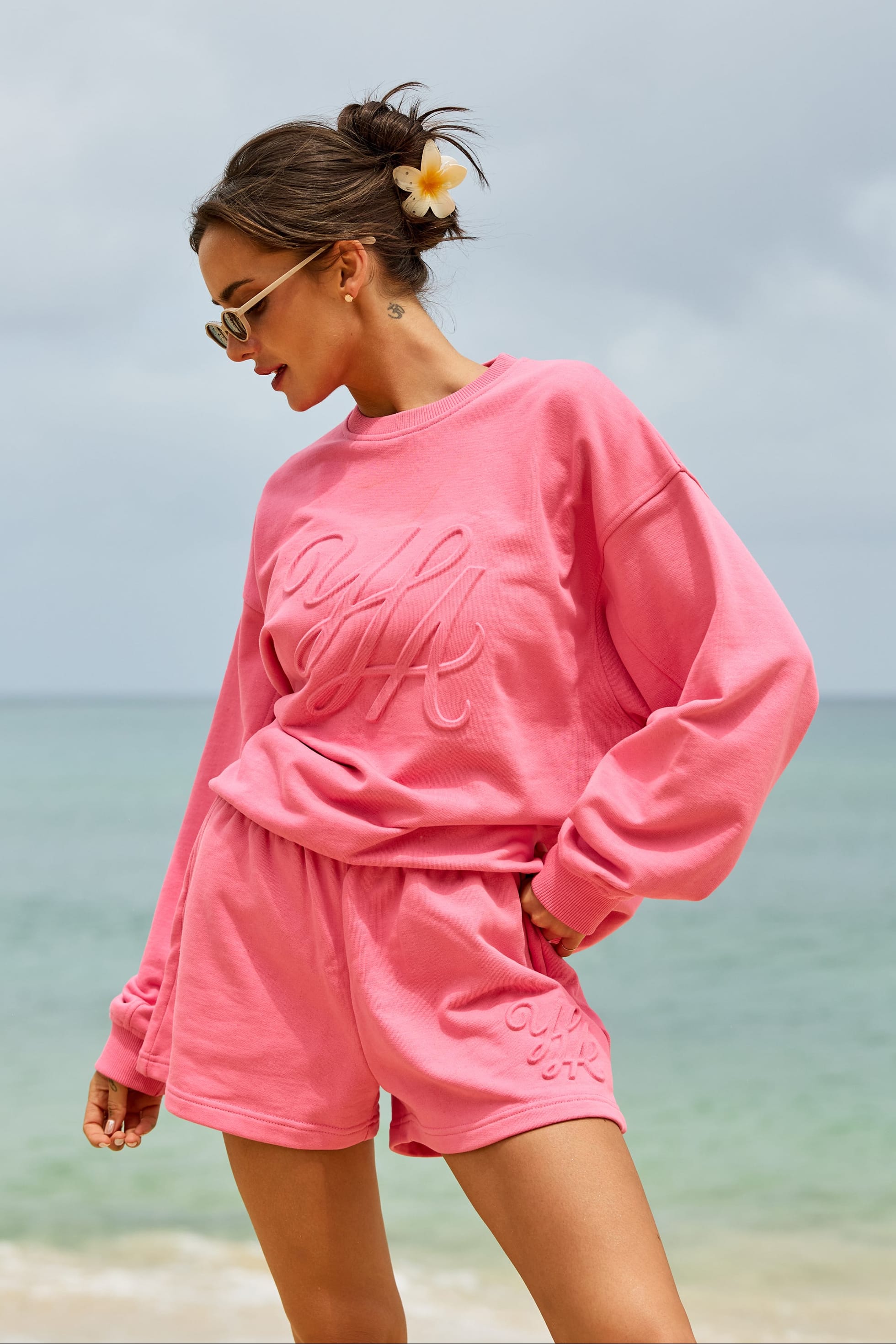 W1082 - Emblem Embossed Shorts