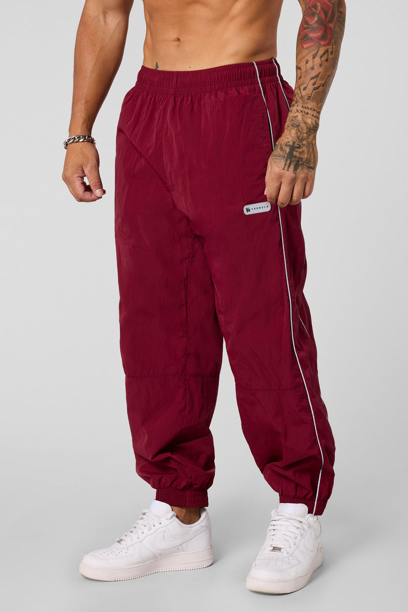 2091 - Retro Cuffed Joggers for Men's -  relaxed, loose fit for ultimate comfort with modern and versatile in Burgundy