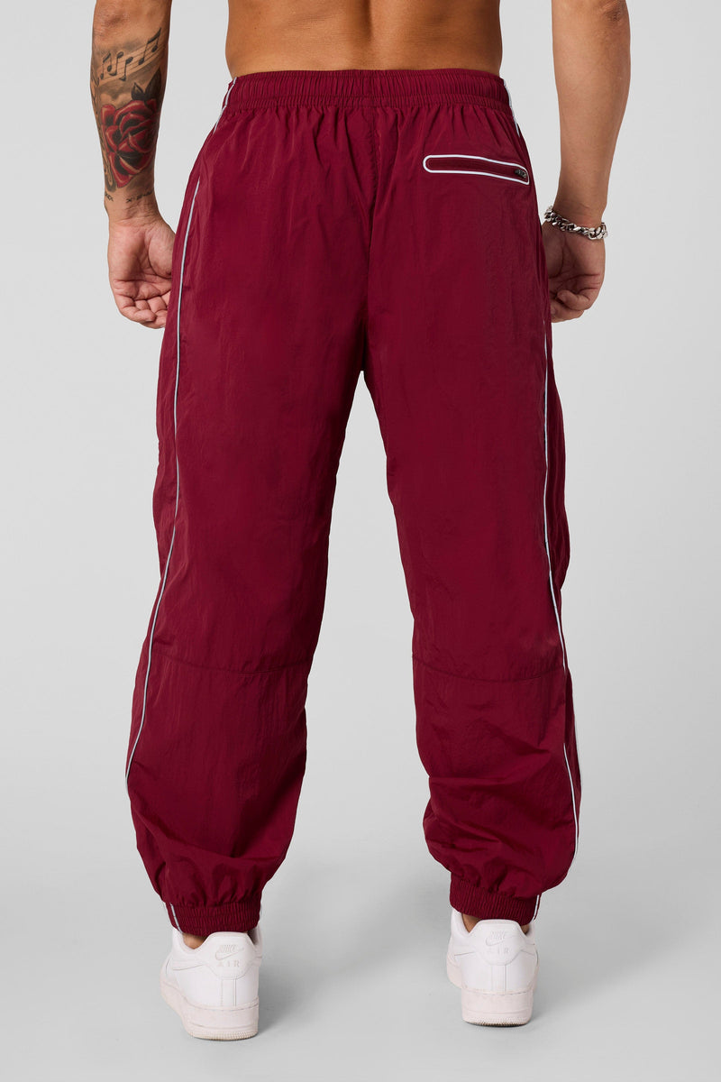 2091 - Retro Cuffed Joggers for Men's -  relaxed, loose fit for ultimate comfort with modern and versatile in Burgundy