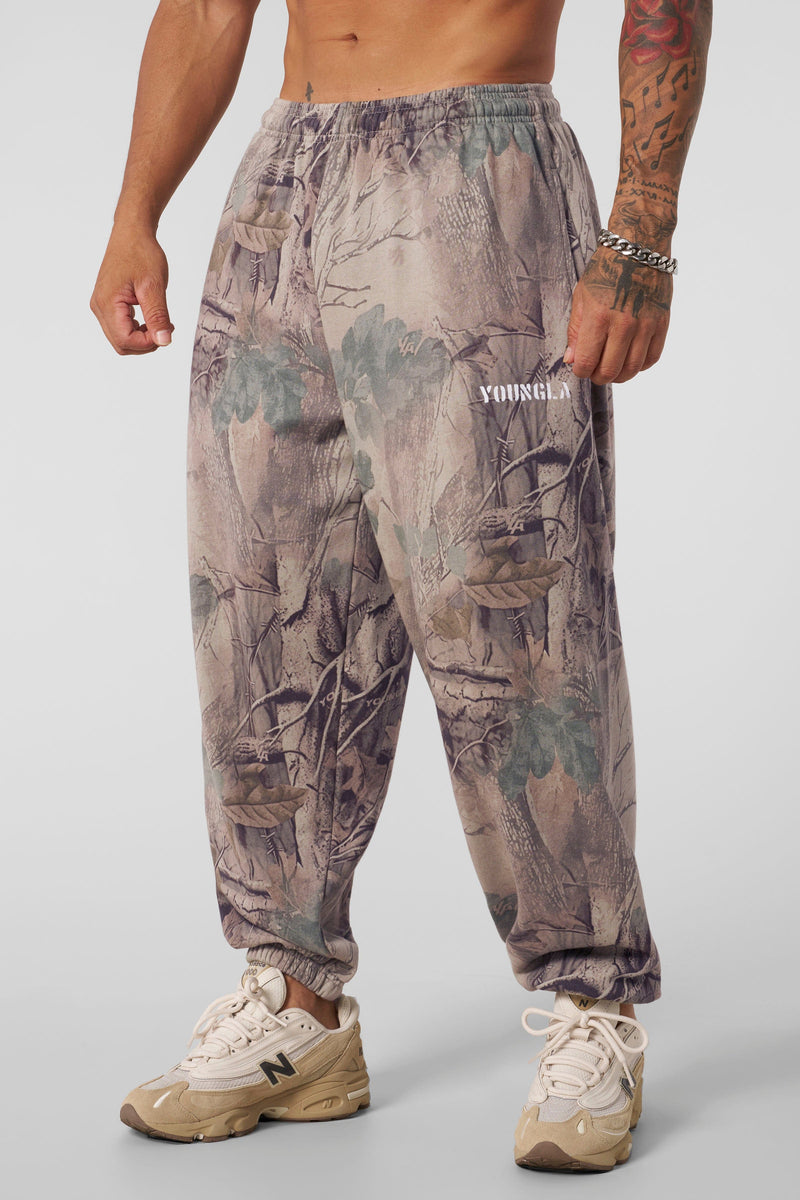 2063 - Tree Camo Collection - Men's Baggy Joggers- Ideal for layering or everyday wear in Beige 