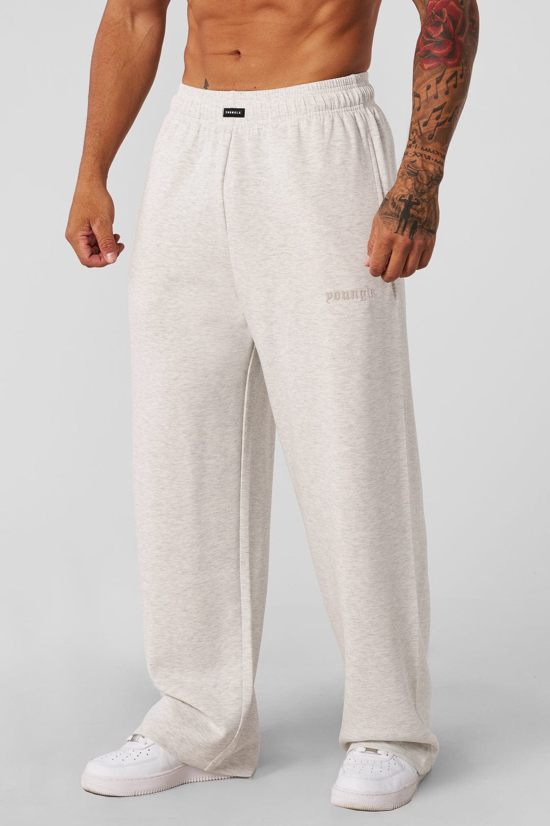 2141 - Soft AF No Cuff Sweats-Mens Straight-leg Joggers sacrifices ease of movement in colour Oatmeal