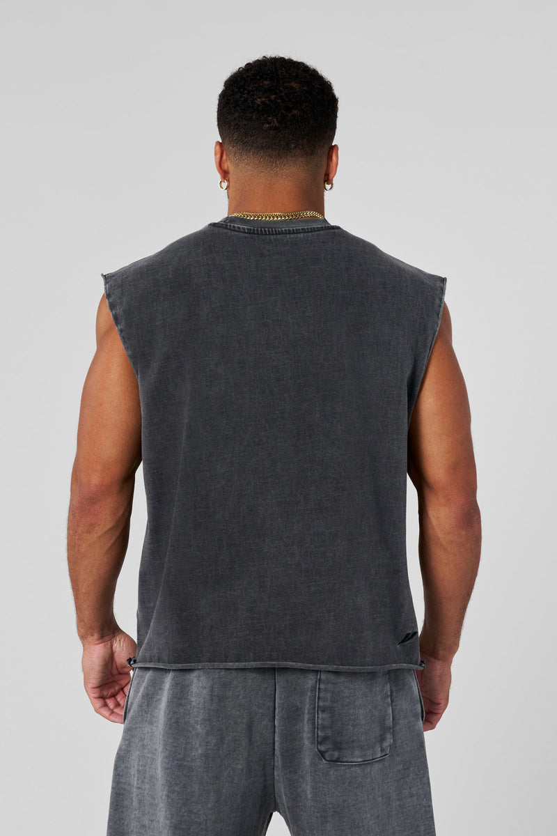 3035 - Elevated Essentials - Cut Offs for Men's -  perfect for training, lounging, or warm weather wear in Grey Wash