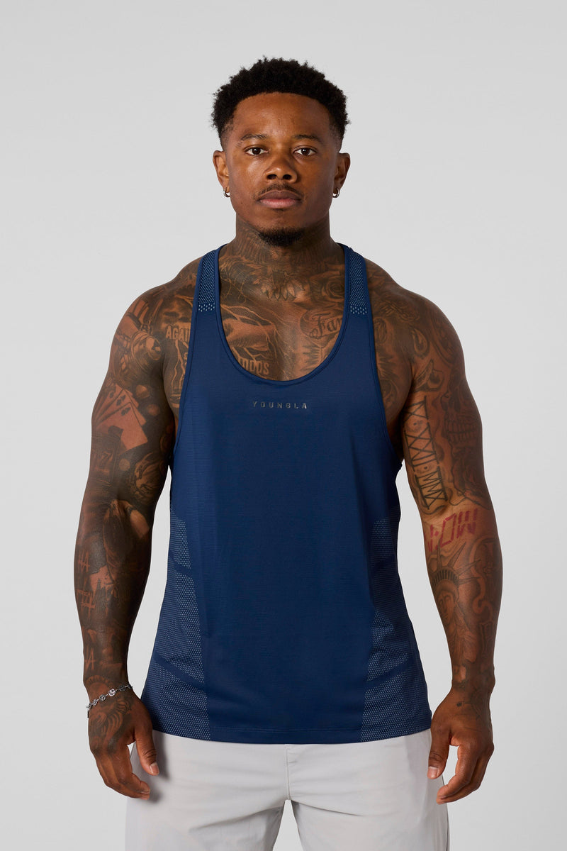 3042 - Kinetic Workout Stringers - Lightweight and flexible Tank Tops for Mens In Navy