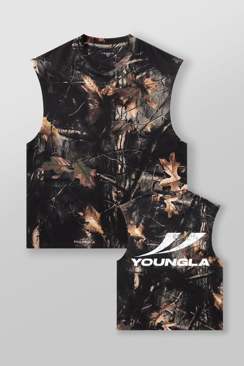3065 - RunTech Camo Tanks for Men's - performance and everyday comfort,  perfect for layering or wearing in Black Tree Camo