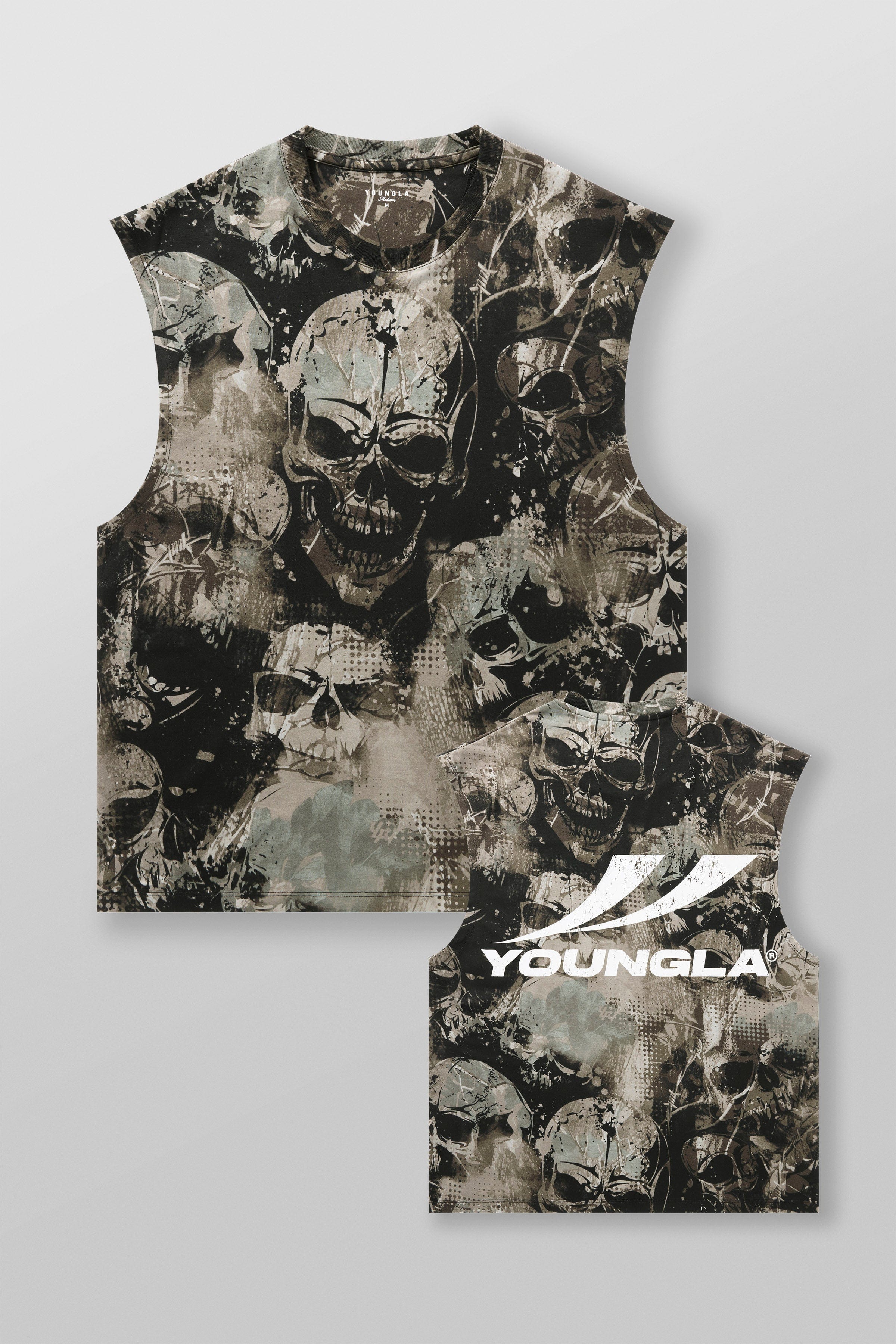3065 - RunTech Camo Tanks for Men's - performance and everyday comfort, perfect for layering or wearing in Skull Camo
