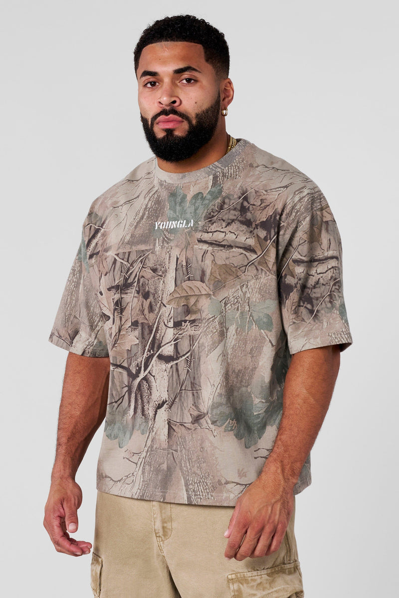 4084 - Tree Camo Collection - Tees for Men's - Oversized and cut from heavyweight terry in Beige