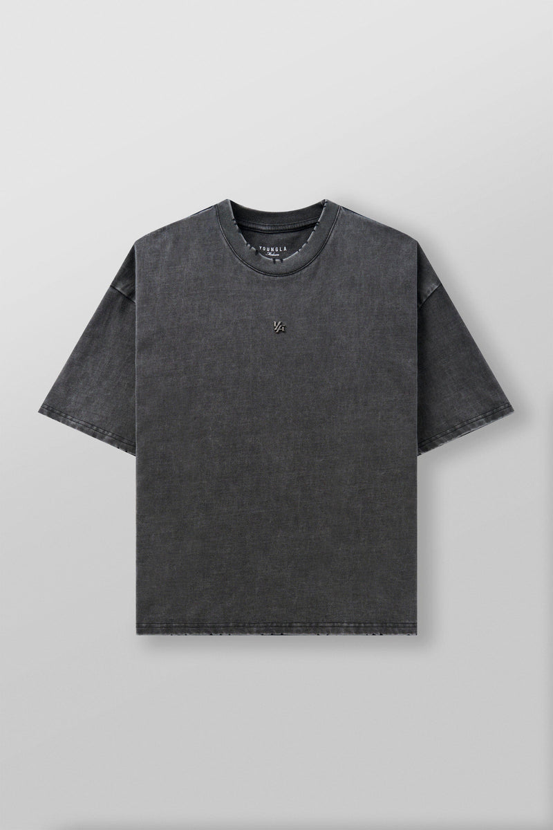 4153 - Elevated Essentials - Relaxed Tee in 100%  heavyweight  Cotton with oversized fit in Grey Wash