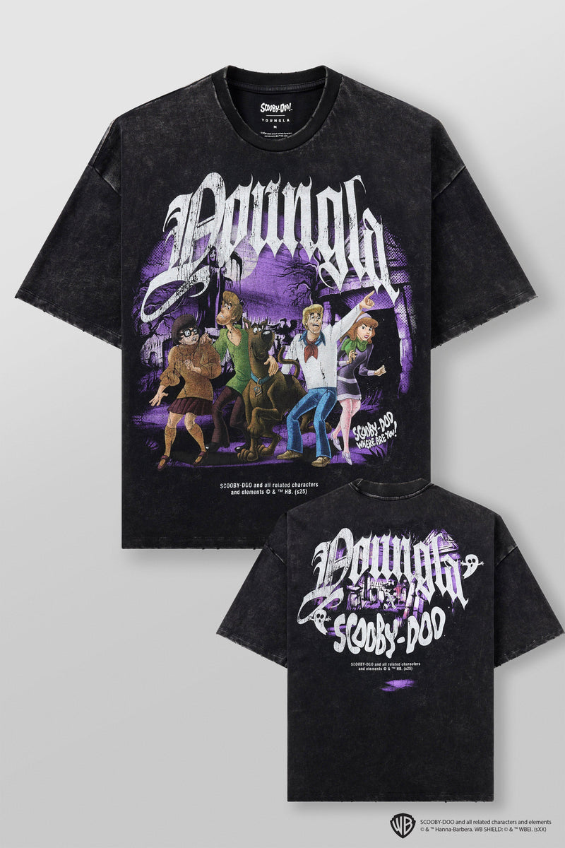 4252 - Scooby-Doo Tees for mens in 100% Cotton featuring Scooby with oversized graphics in colour Mystery Crew