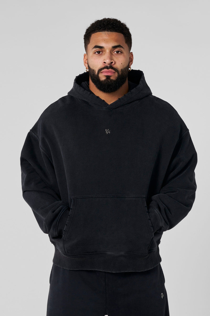 5096 - Elevated Essentials - Pullover Hoodies for Men's - 100% Cotton, spacious fit, adjustable hood in Black Wash