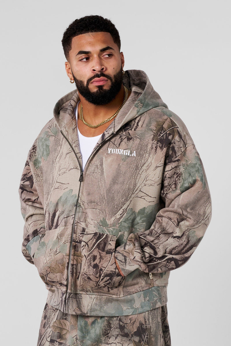 5116 - Tree Camo Collection - Zip Ups for Men's - structured hood, durable zipper, and roomy fit in Beige