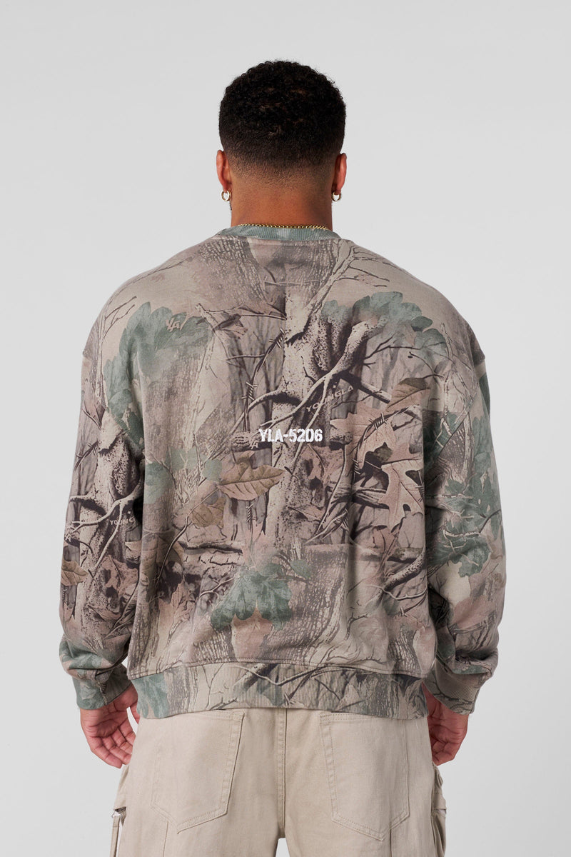 5206 - Tree Camo Collection - Crewnecks for Men's - simple, structured, and versatile - designed for durability and comfort in Beige 