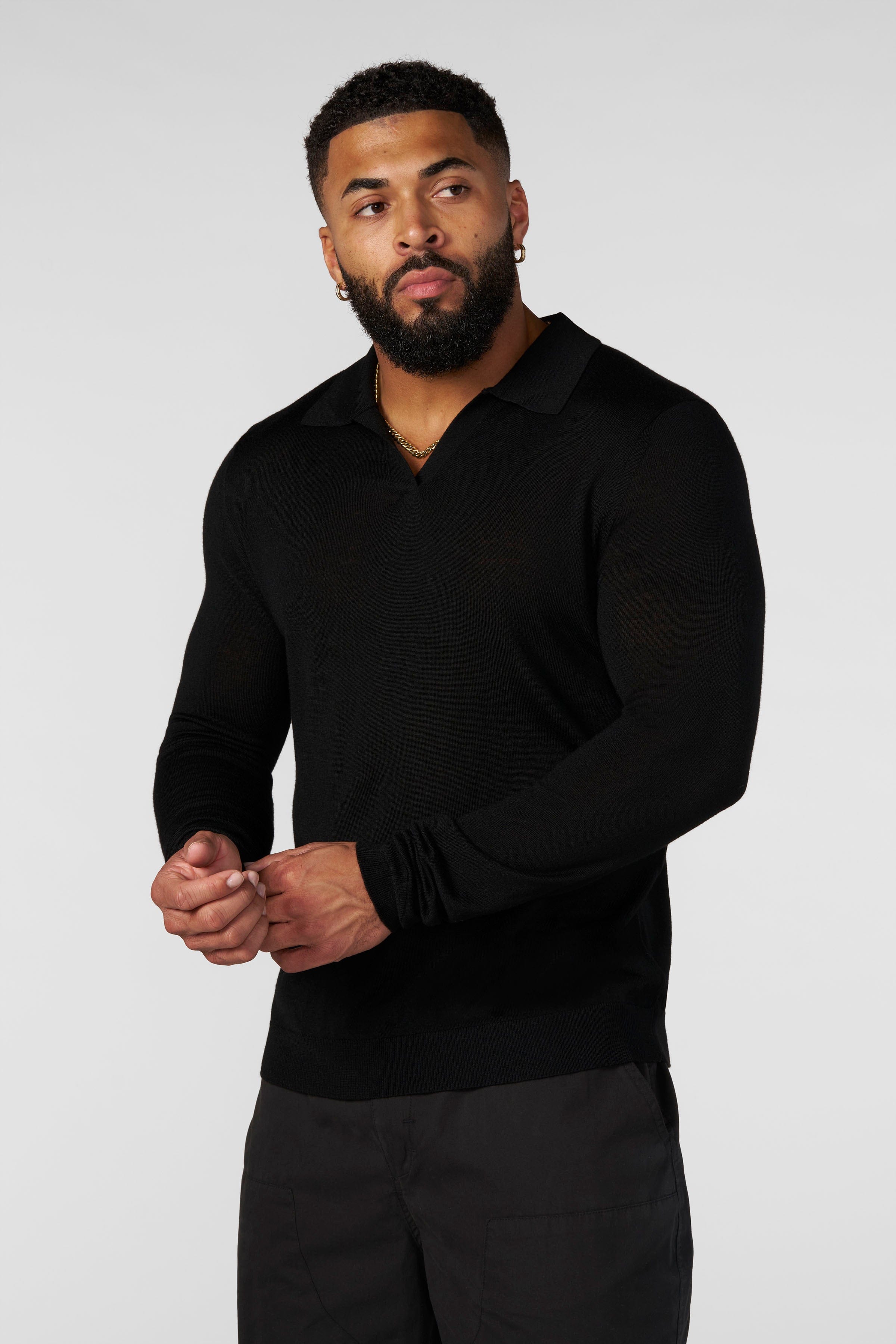 8018 - Monaco Wool Longsleeve Polo