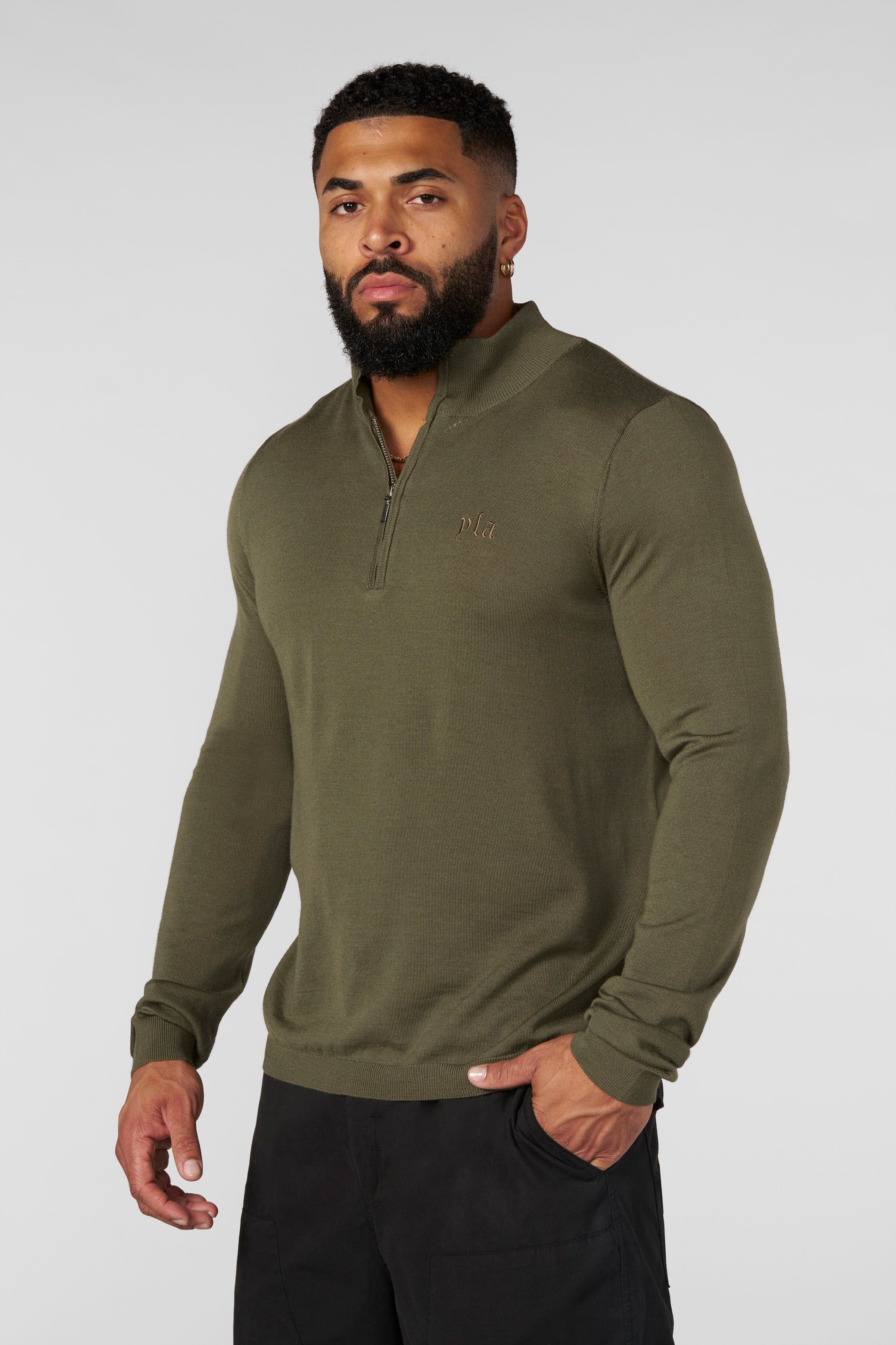 8048 - Monaco Wool Quarter-Zip Sweaters