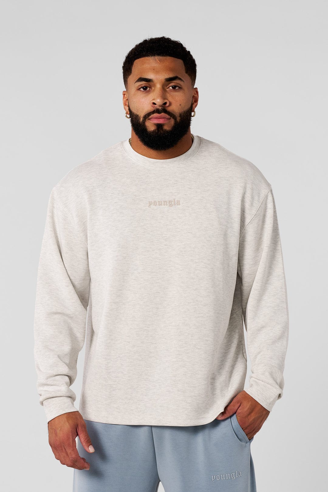 8078 - Soft AF Longsleeves for mens cozy and comfortable with style, comfort, and effortless wearability in colour Oatmeal