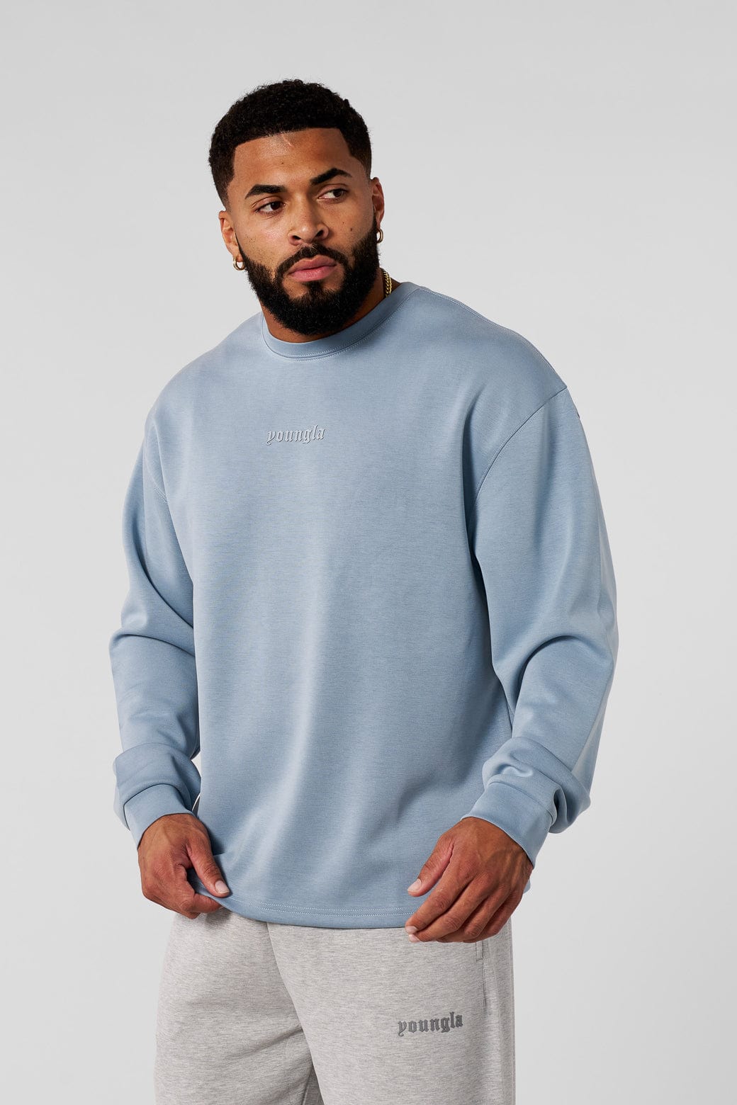 8078 - Soft AF Longsleeves for mens cozy and comfortable with style, comfort, and effortless wearability in colour Sky Blue