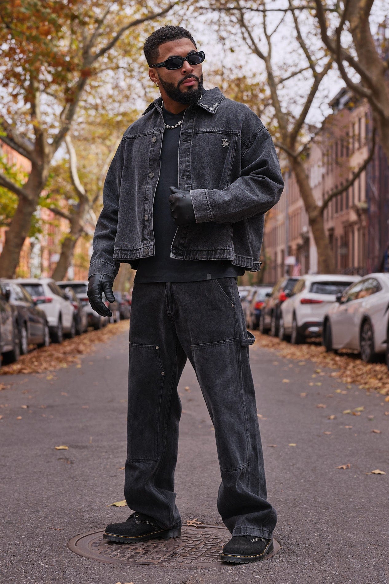 denim jacket × silver necklace 2 Venice - Denim Jacket - Silver – POE.NET