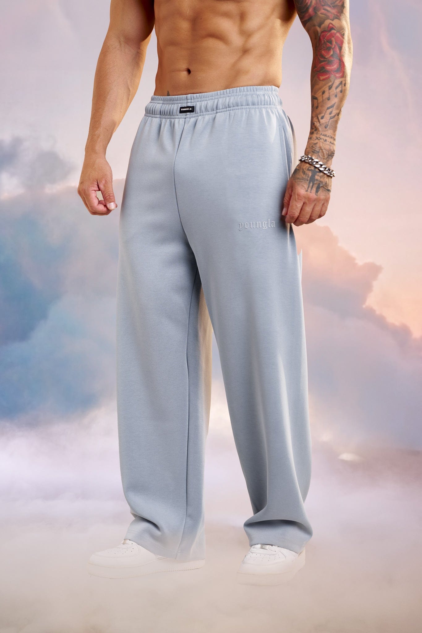 2141 - Soft AF No Cuff Sweats-Mens Straight-leg Joggers sacrifices ease of movement in colour Sky Blue