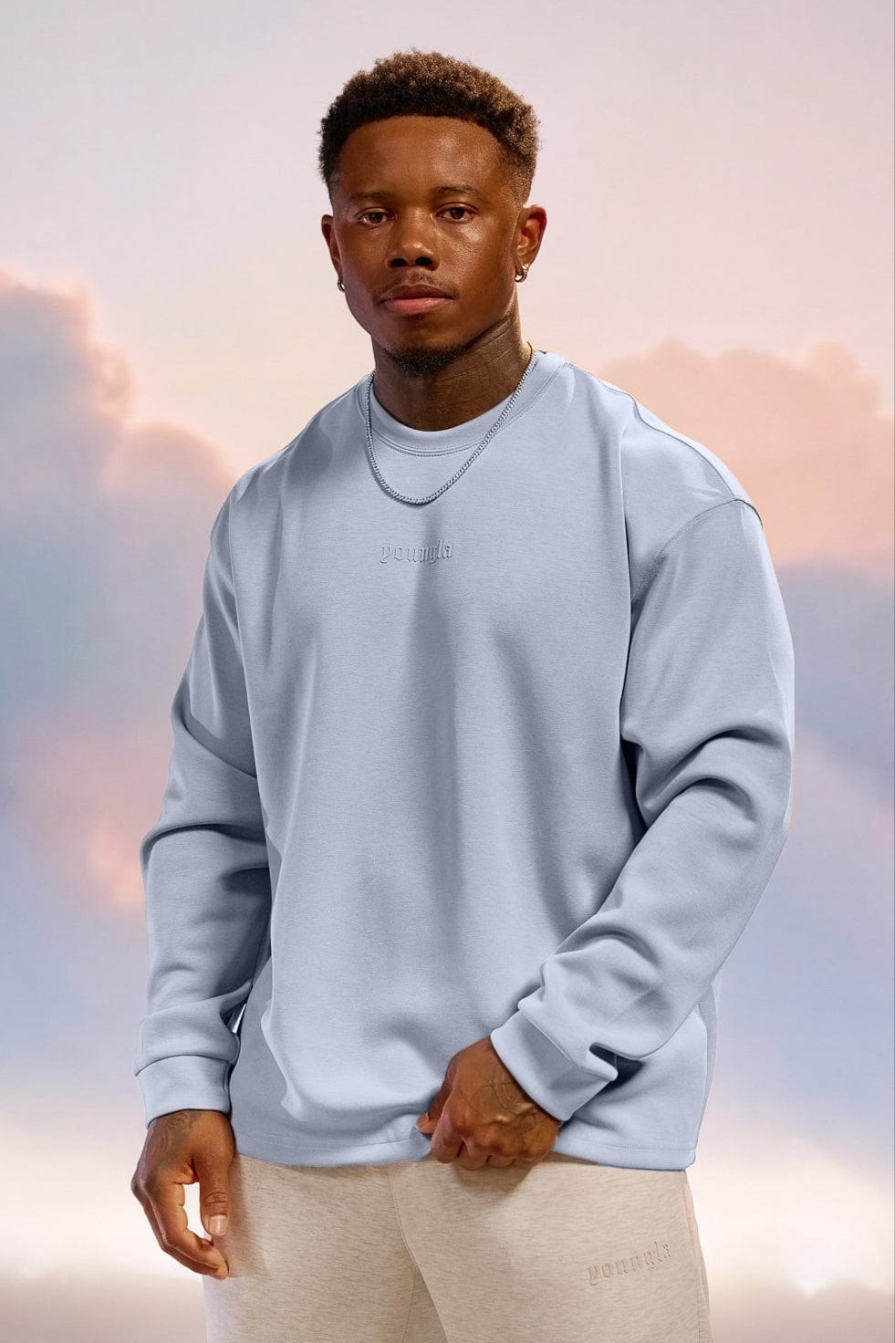 8078 - Soft AF Longsleeves for mens cozy and comfortable with style, comfort, and effortless wearability in colour Sky Blue