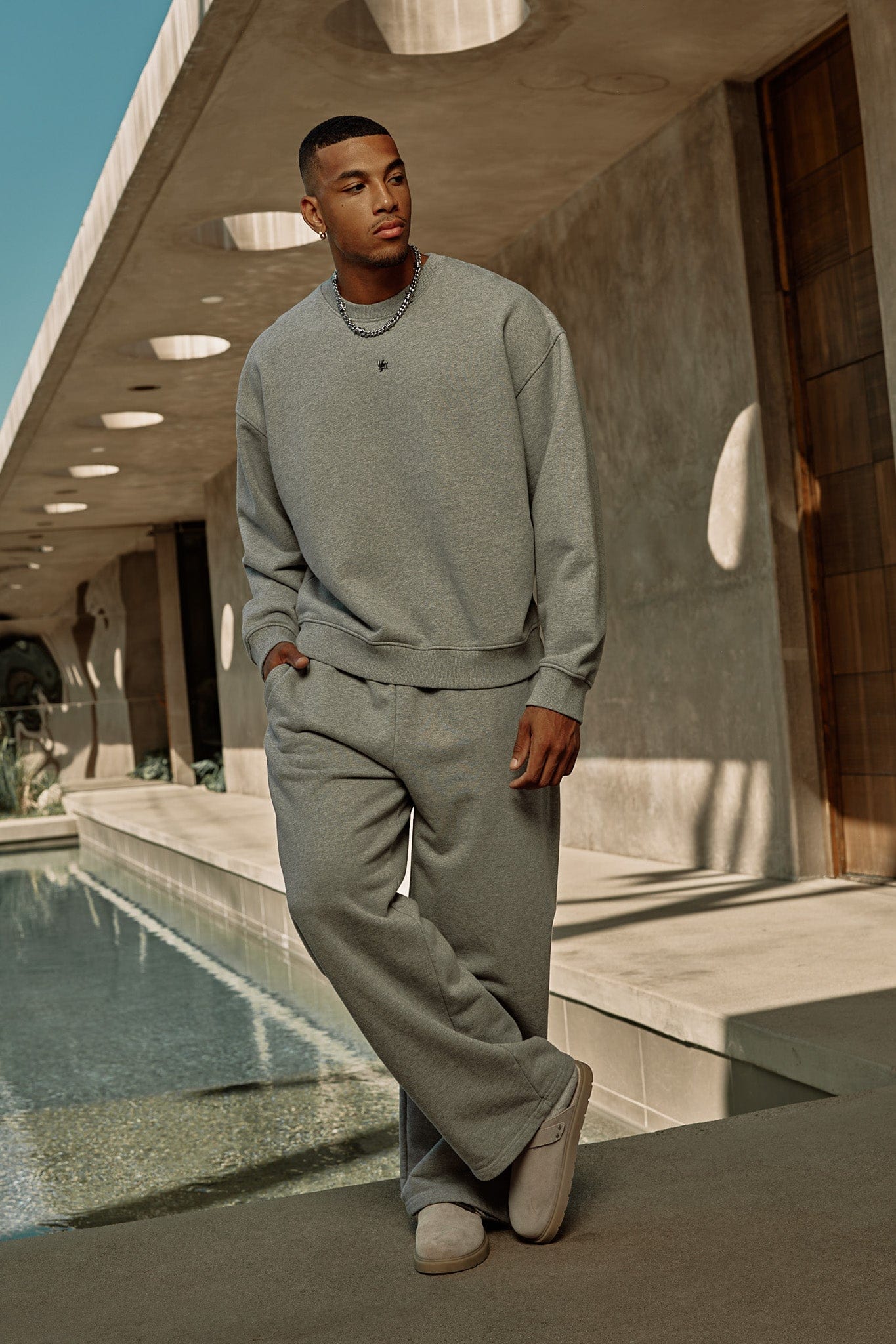 Pantalon de jogging - Homme - Gris - Fitness - Coupe ajustée Pantalon de jogging - Homme - Gris - Fitness - Coupe ajustée