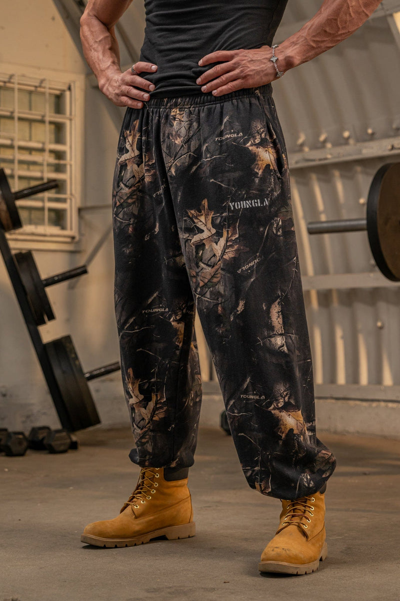 2063 - Tree Camo Collection - Men's Baggy Joggers- Ideal for layering or everyday wear in Black